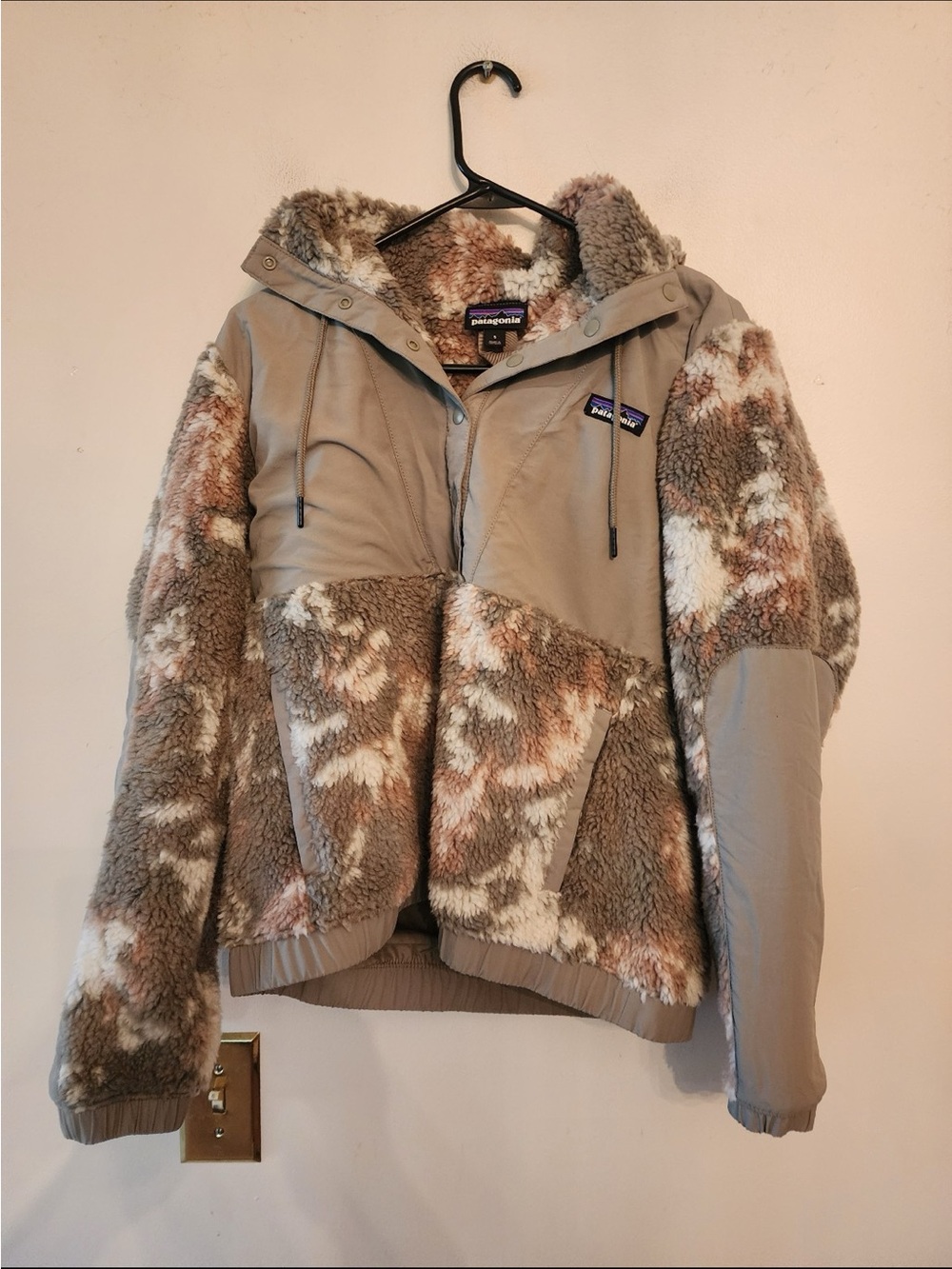 Patagonia Jacket small Green Shelled Retro X Pullover Fleece Hoodie Camo Outdoor